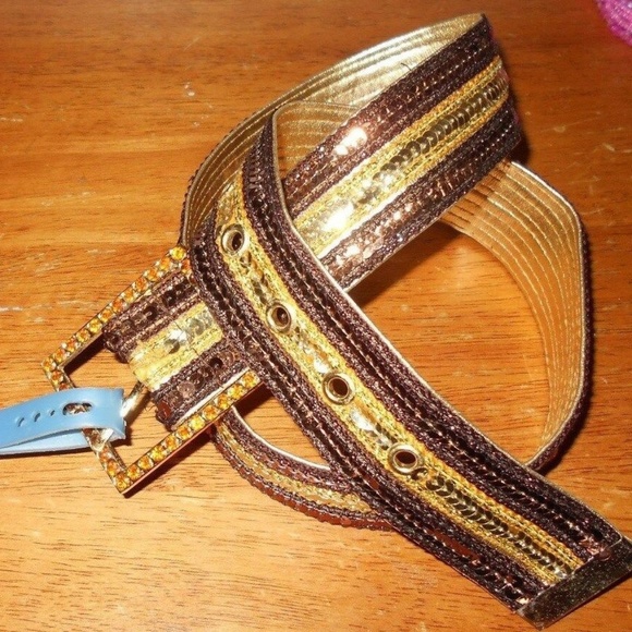 Vintage woven-like Sequins belt main image 4